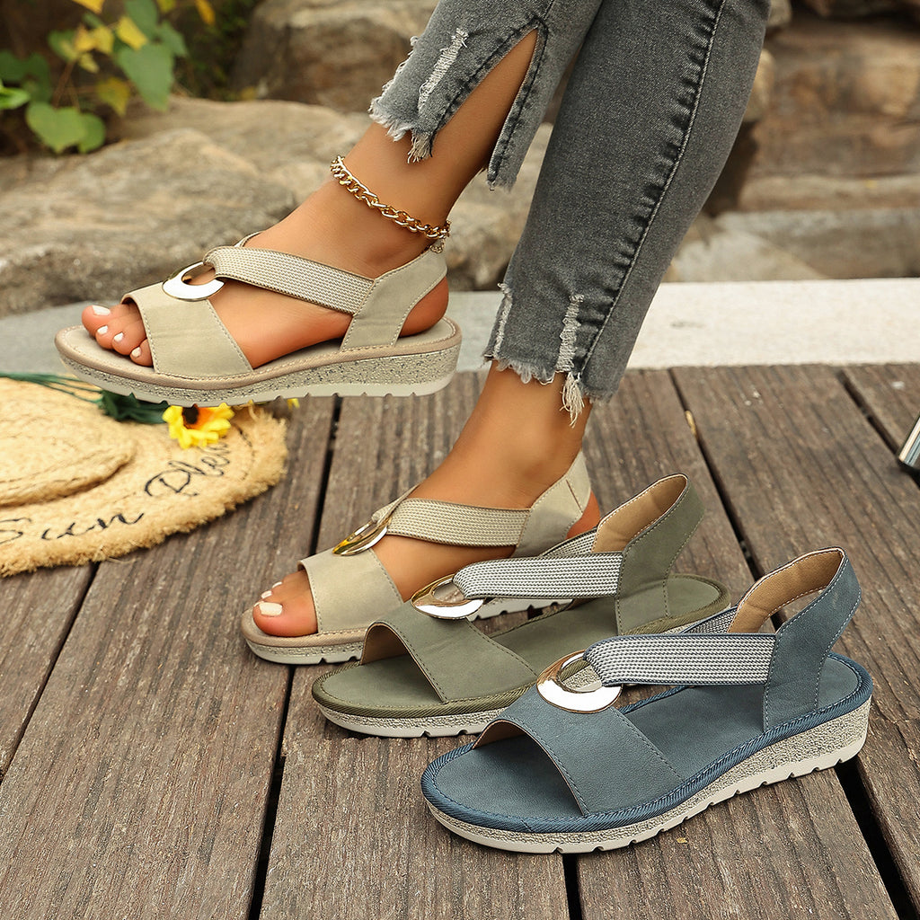 Plus-size Jute Wedge Sandals