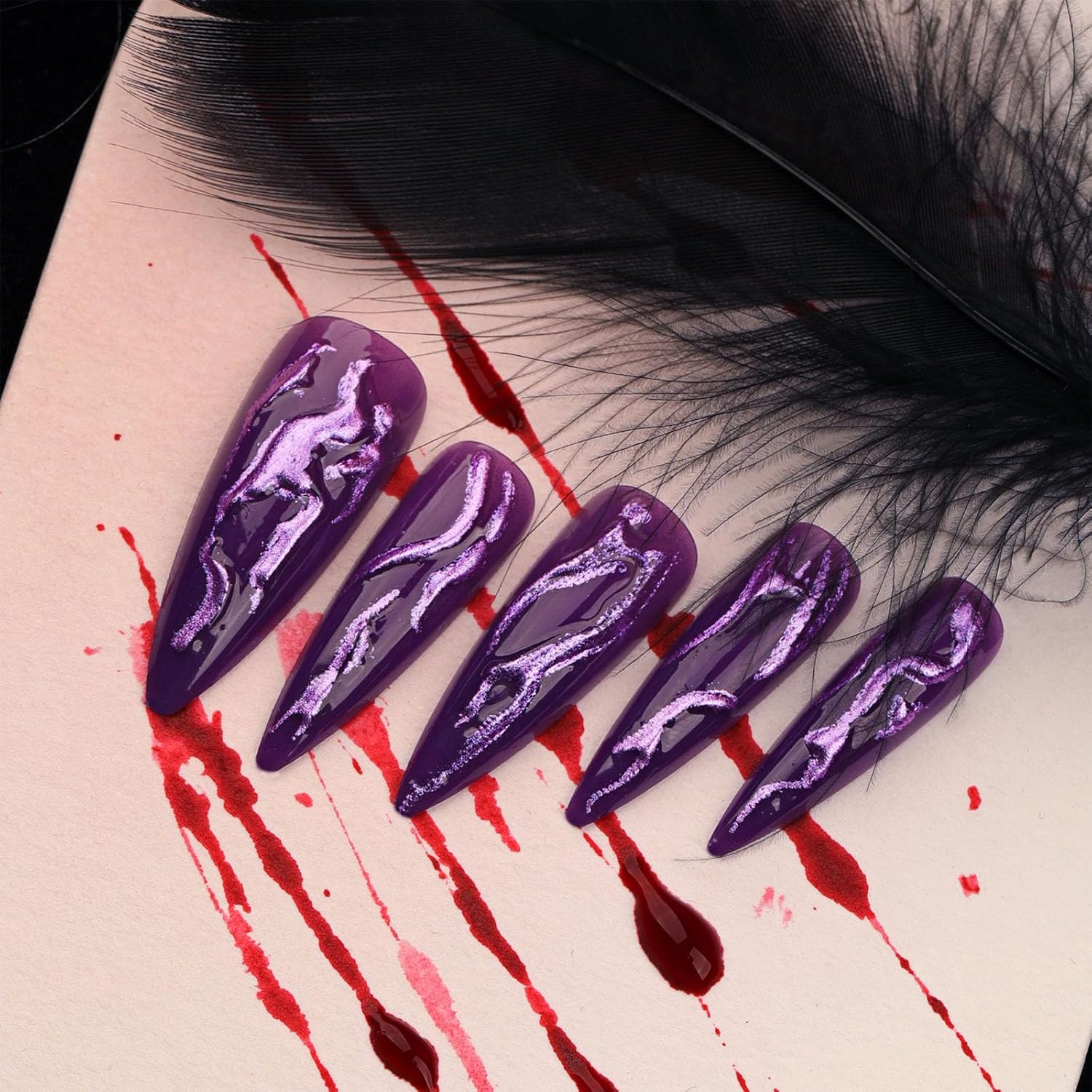 24pcs Purple Devil Nails