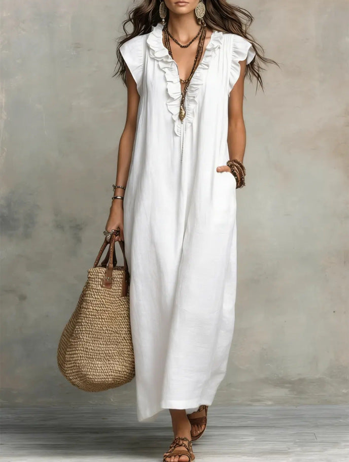 Elegant A-Line Dress with Pockets