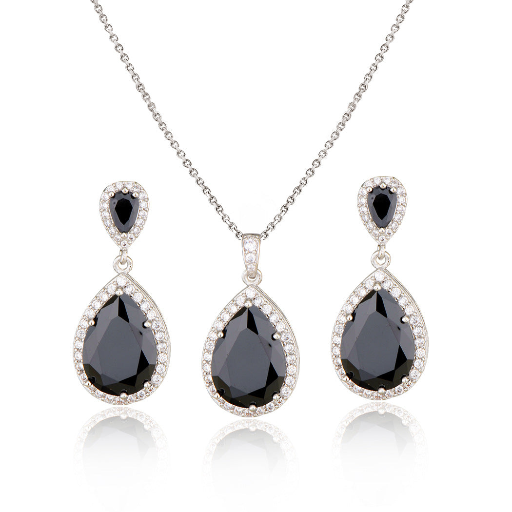Necklace Eardrops Suit Bride Wedding Jewelry Simple Graceful