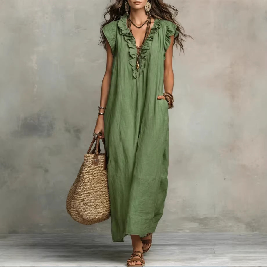 Elegant A-Line Dress with Pockets