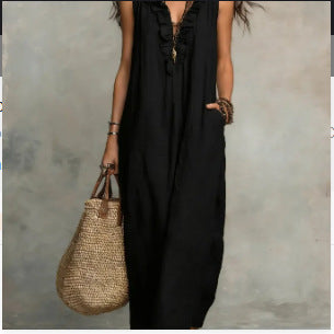 Elegant A-Line Dress with Pockets