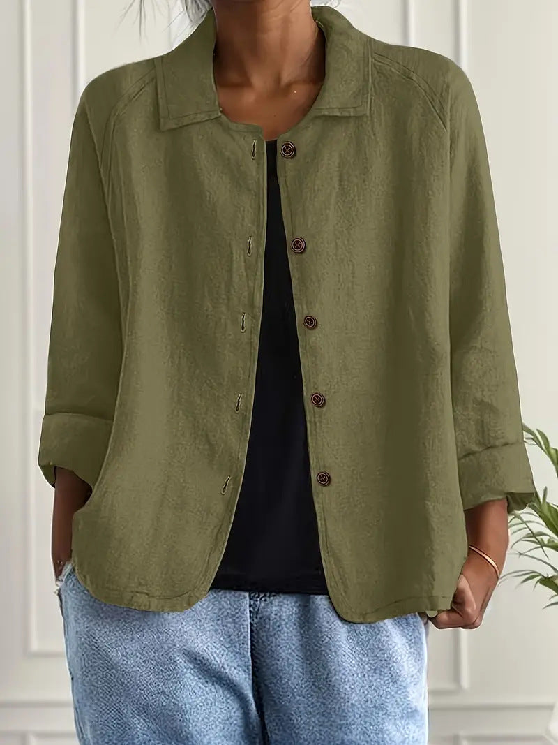 Cotton & Linen Casual Button-Down