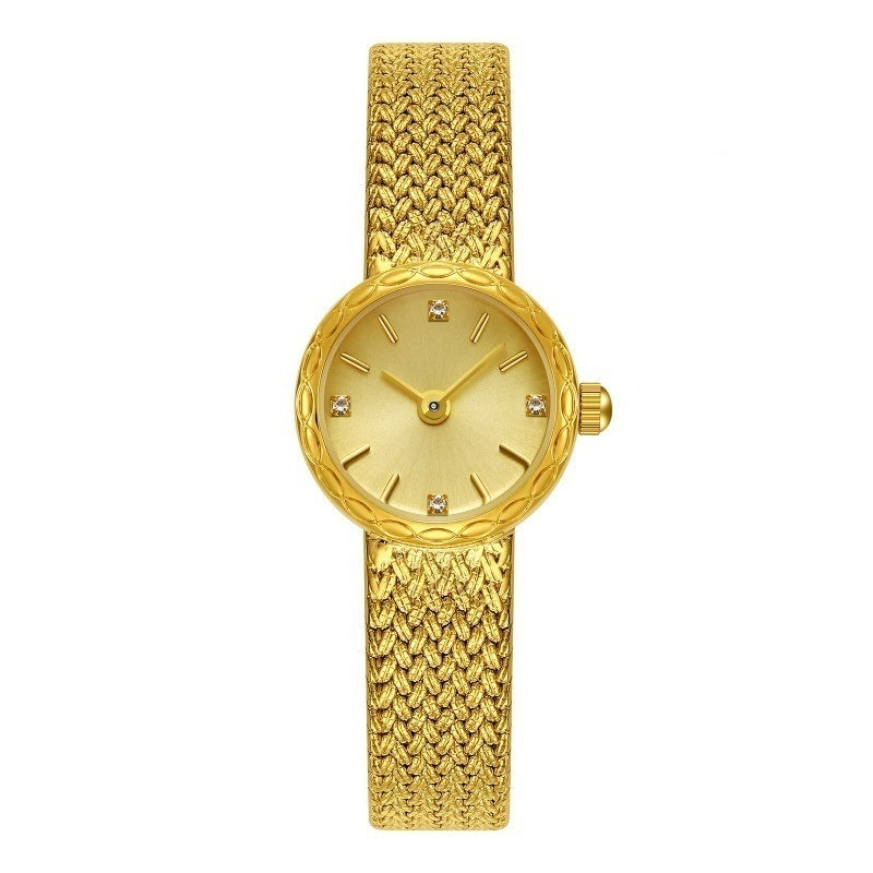 Retro Copper Mesh Womens style Mini Gold Watch