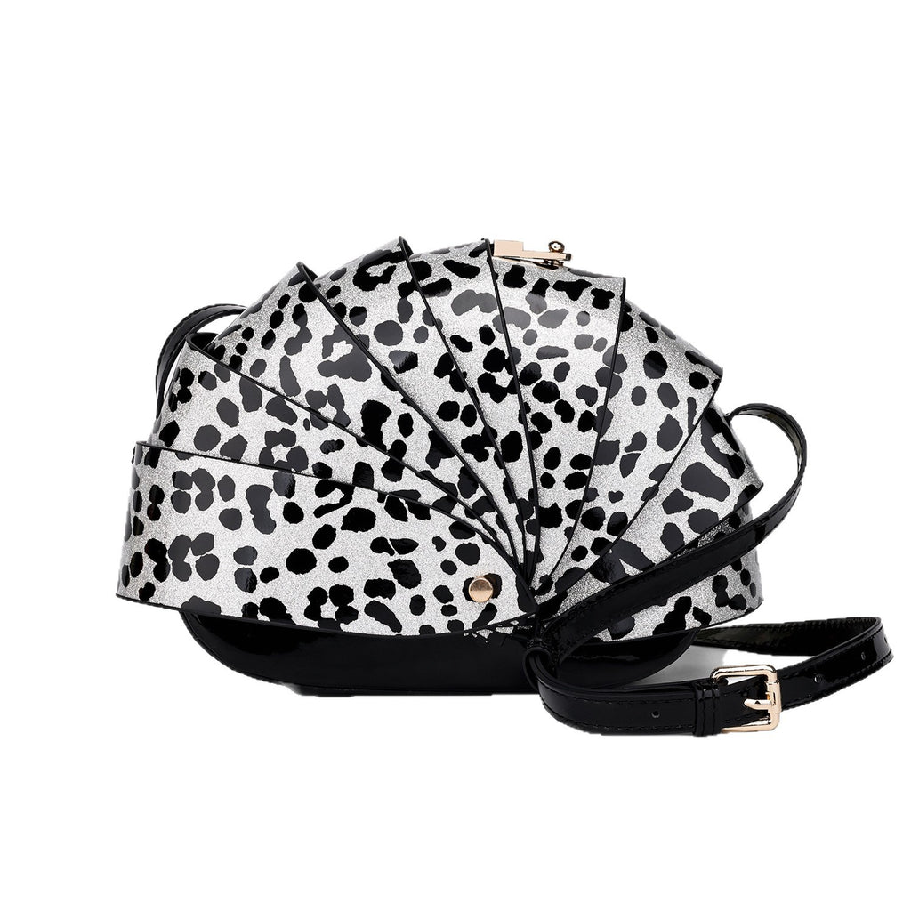 Leopard-print Patent Leather Womens Shoulder Bag