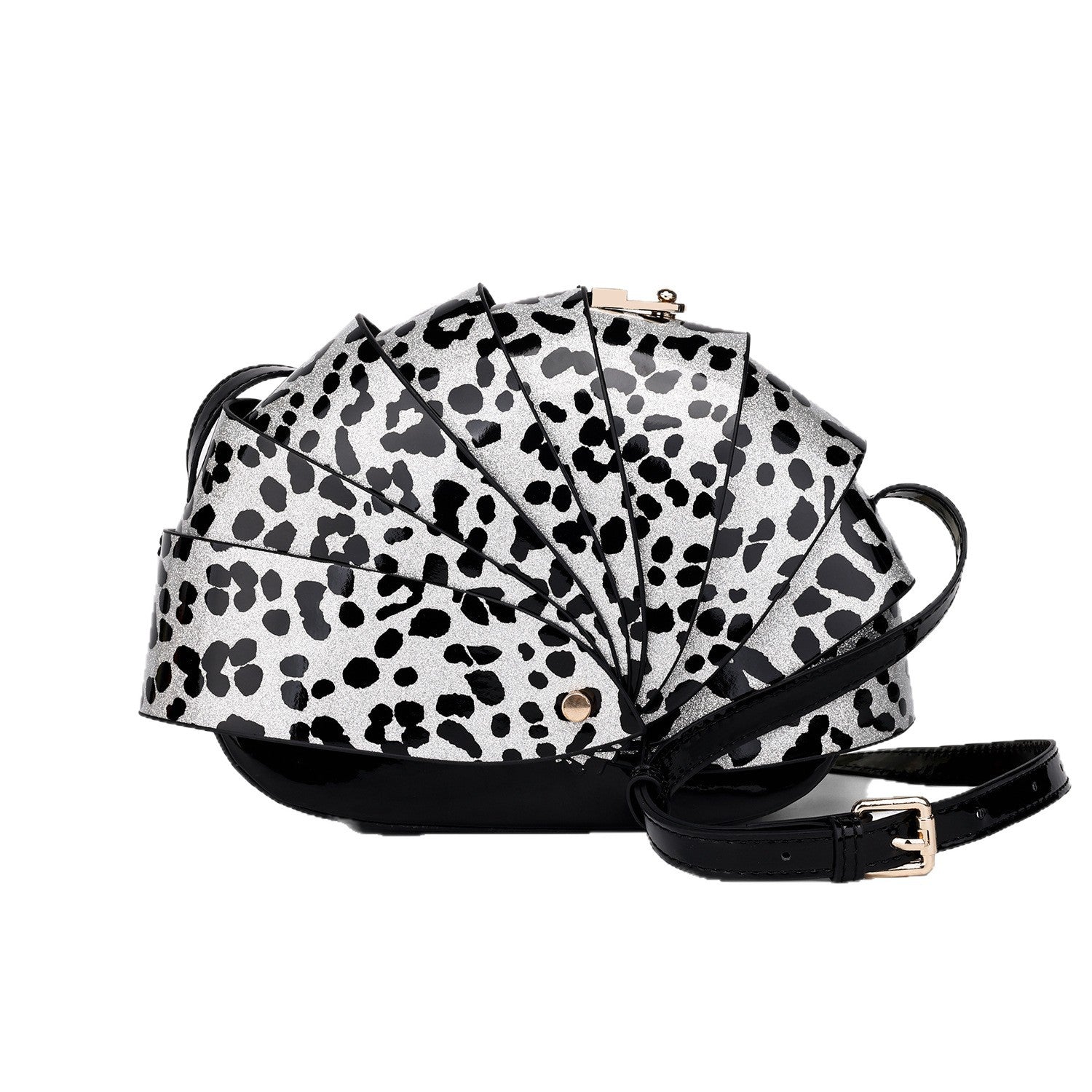 Leopard-print Patent Leather Womens Shoulder Bag