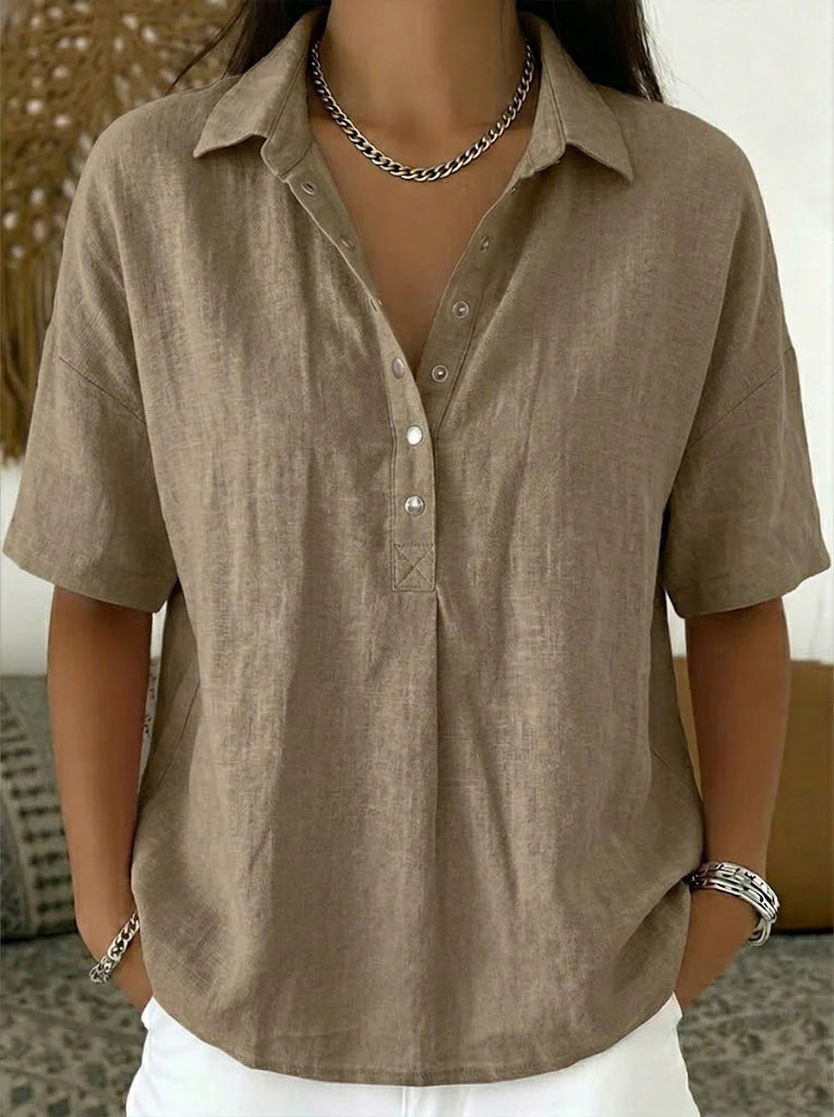 Classic Single-Breasted Lapel Shirt