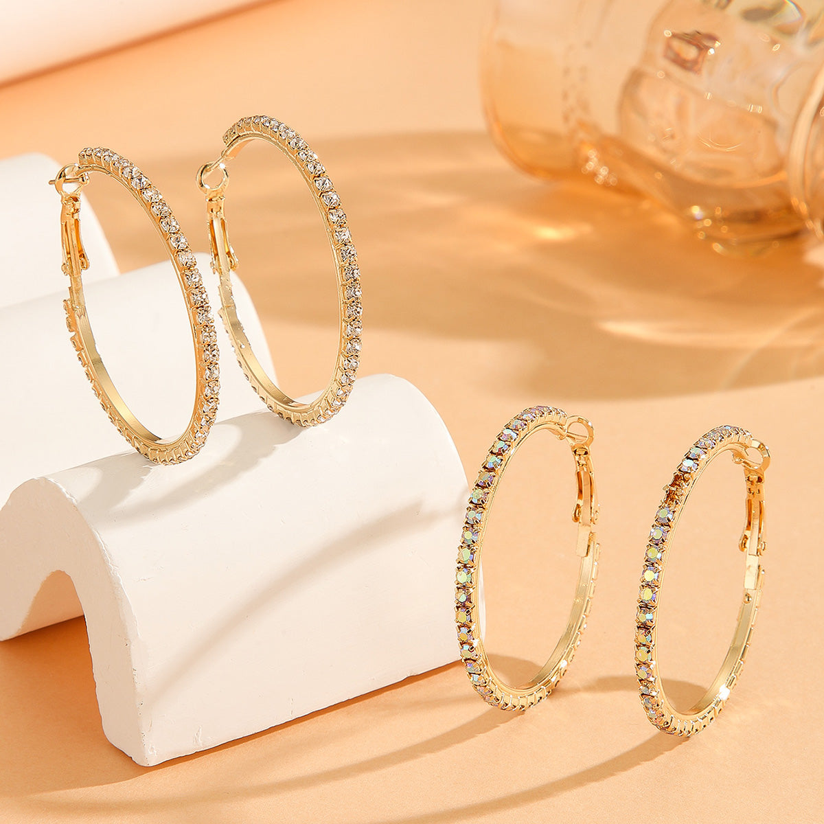 1Zircon Inlaid Princess Style Large Earrings For Women, Wedding Jewelry