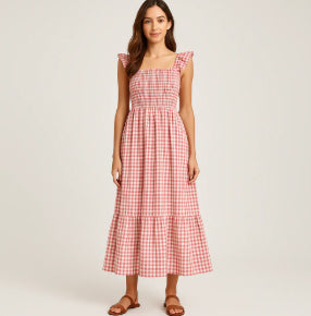 Sleeveless A-Line Plaid Swing