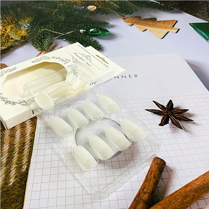 24pcs Aurora White Nails