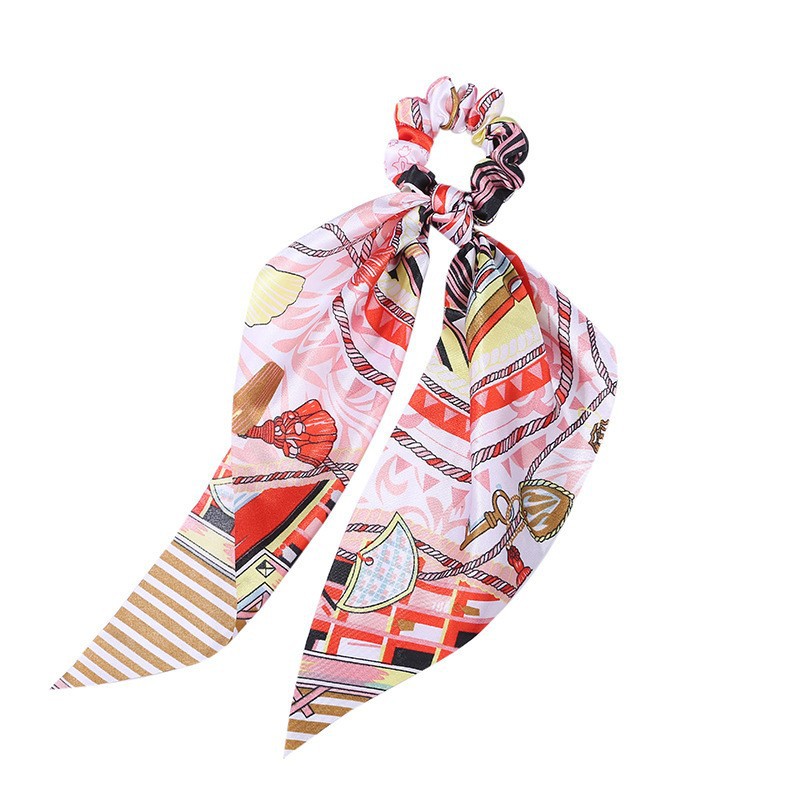 Elegant Floral Hair Scarf | Long Streamer Ponytail Tie