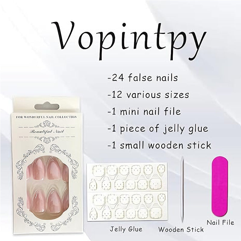 24pcs Long Aurora Powder Pipe Nails