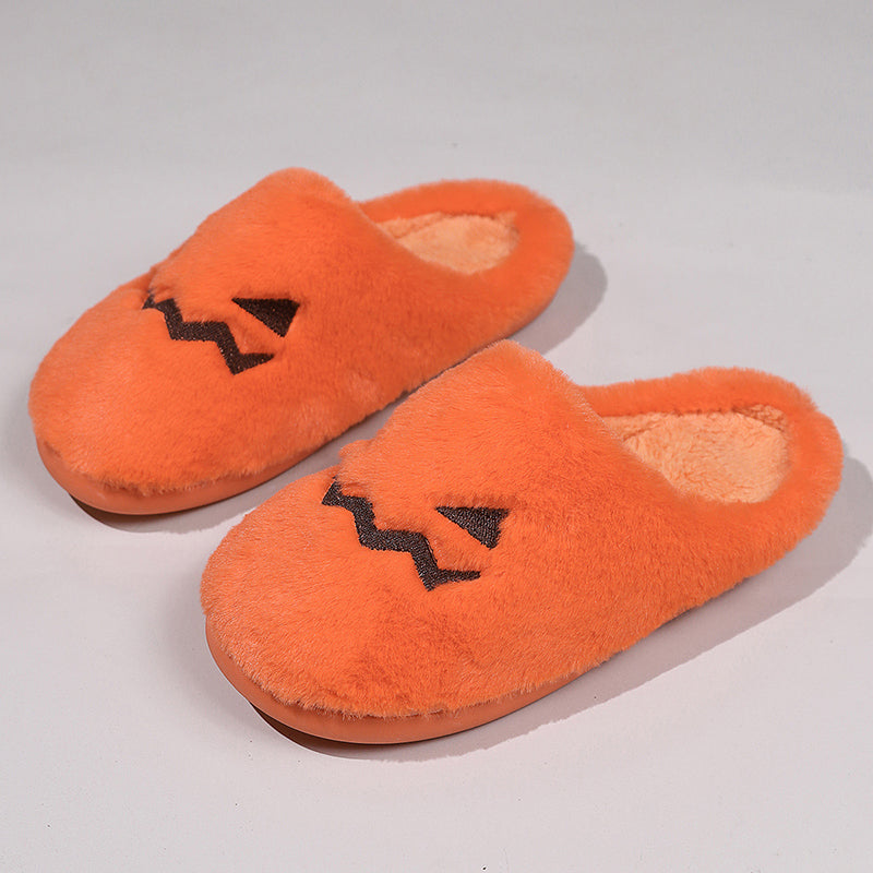 Cute Pumpkin Plush Indoor Slippers