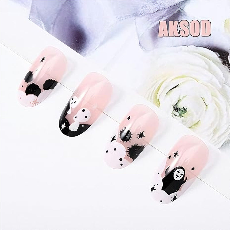24pcs Faceless Man Nails