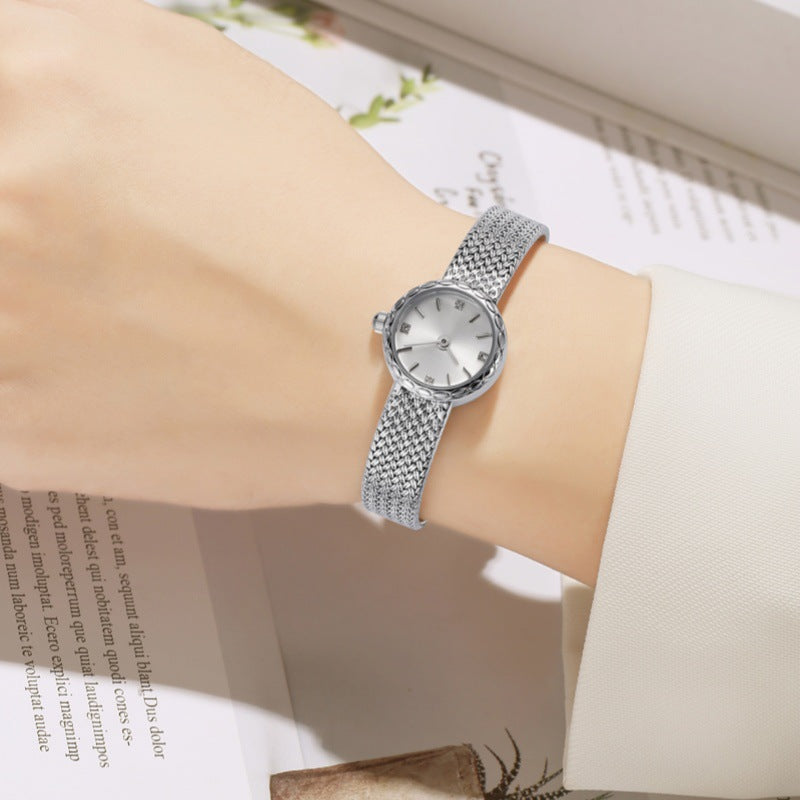 Retro Copper Mesh Womens style Mini Gold Watch