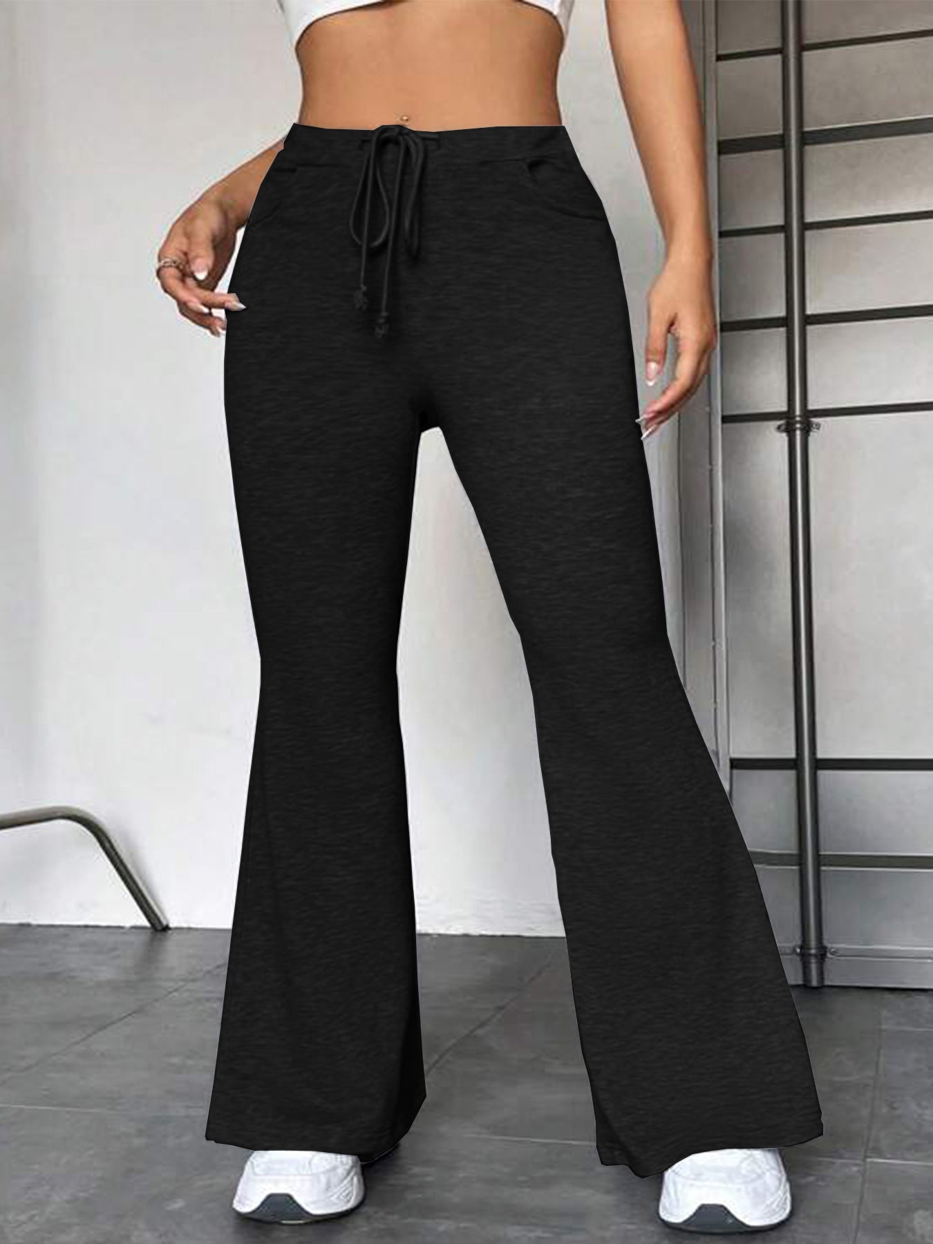 Stitching Yoga Exercise Pants Outdoor Casual Flared Pants