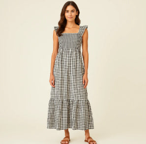 Sleeveless A-Line Plaid Swing