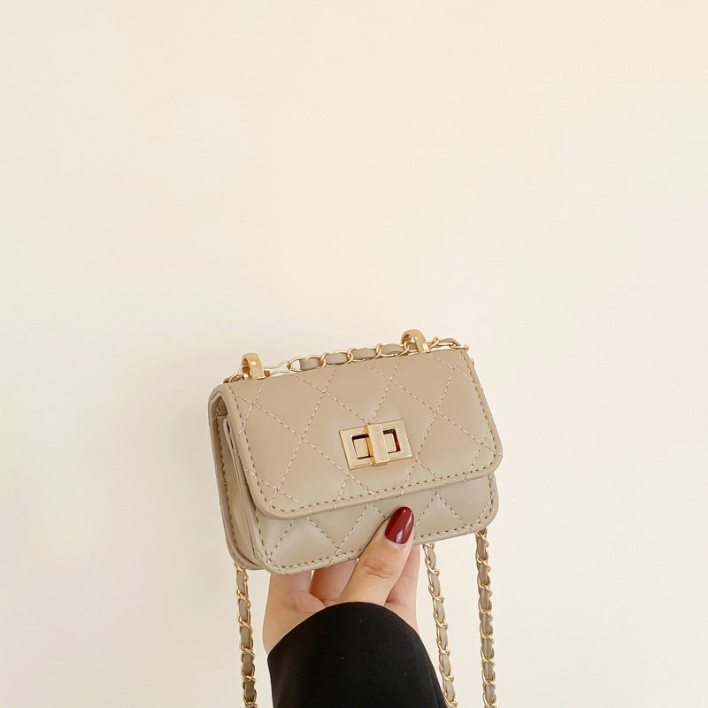 Women's Chain Crossbody Bag with Lock Clasp