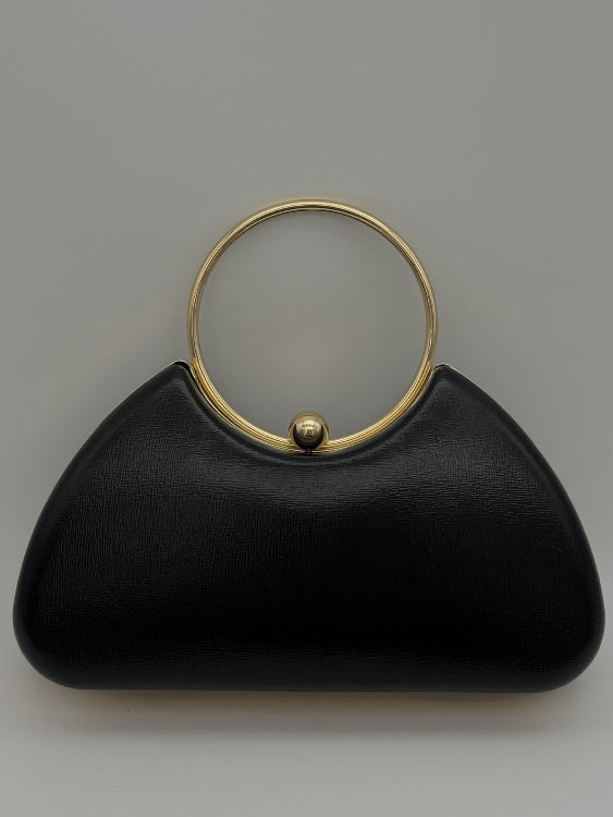 Women’s minimalist metal-frame evening clutch, perfect for parties.