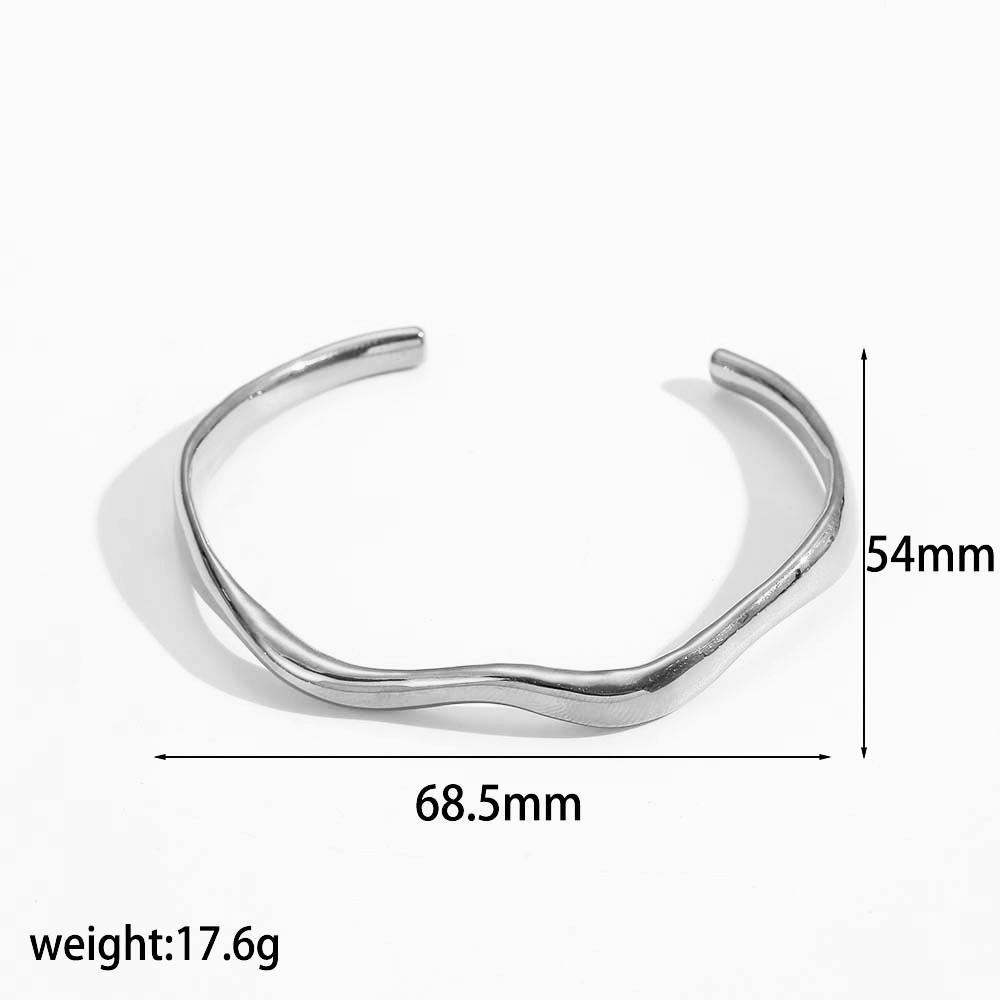 INS Style Irregular Titanium Steel Open Cuff Bracelet