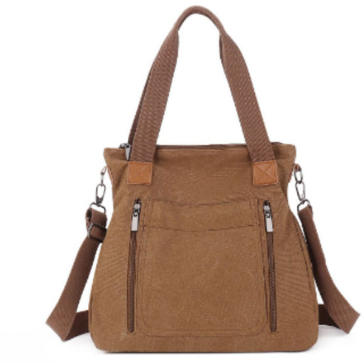 Women’s large-capacity canvas tote, casual all-match shoulder bag.
