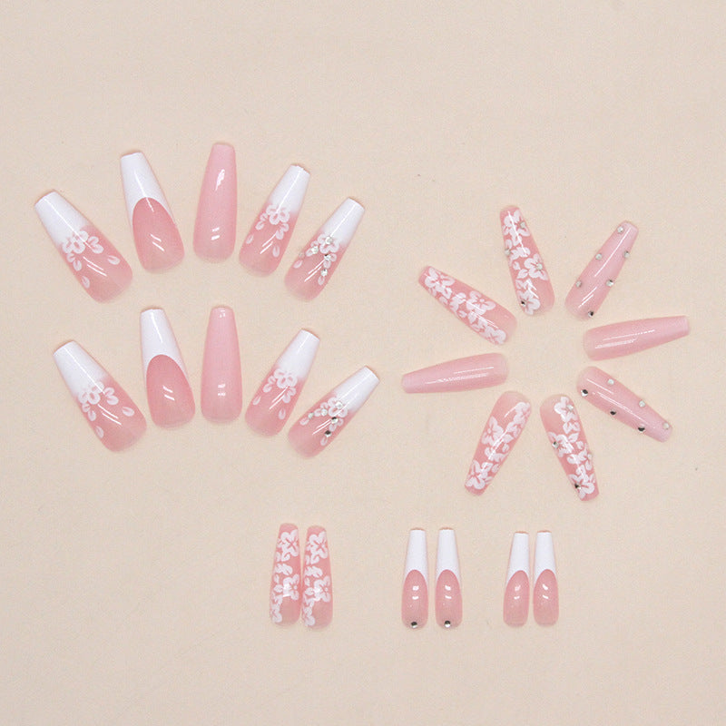 Long French Diamond Nails