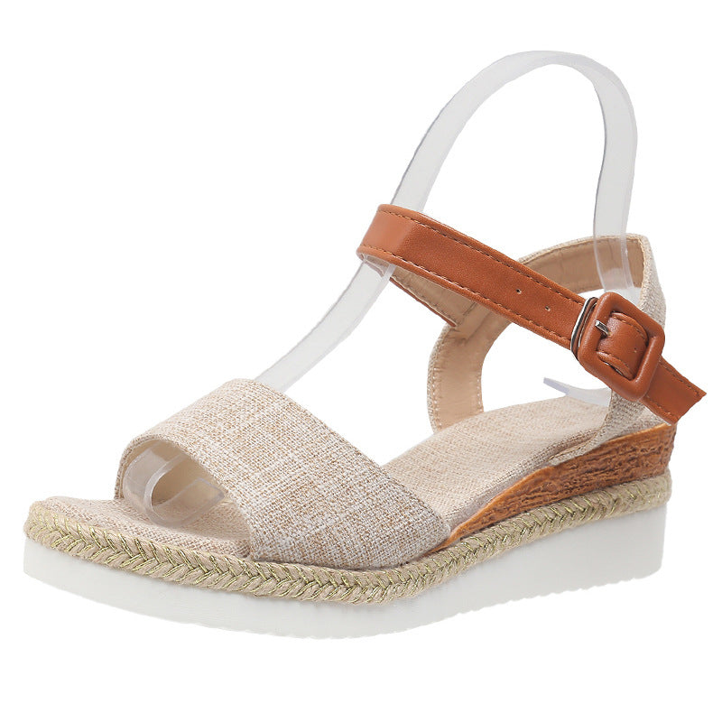 Women's Ankle-Strap Jute Wedge Sandals