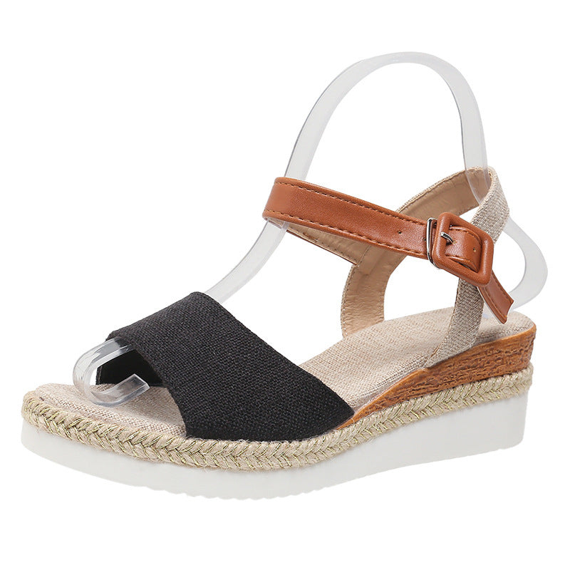 Women's Ankle-Strap Jute Wedge Sandals