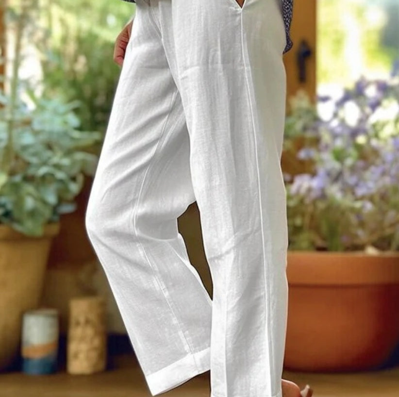 Minimalist Solid Straight-Leg Trousers