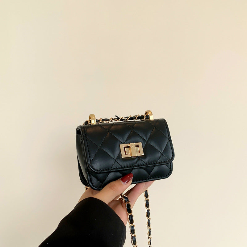Women's Chain Crossbody Bag with Lock Clasp