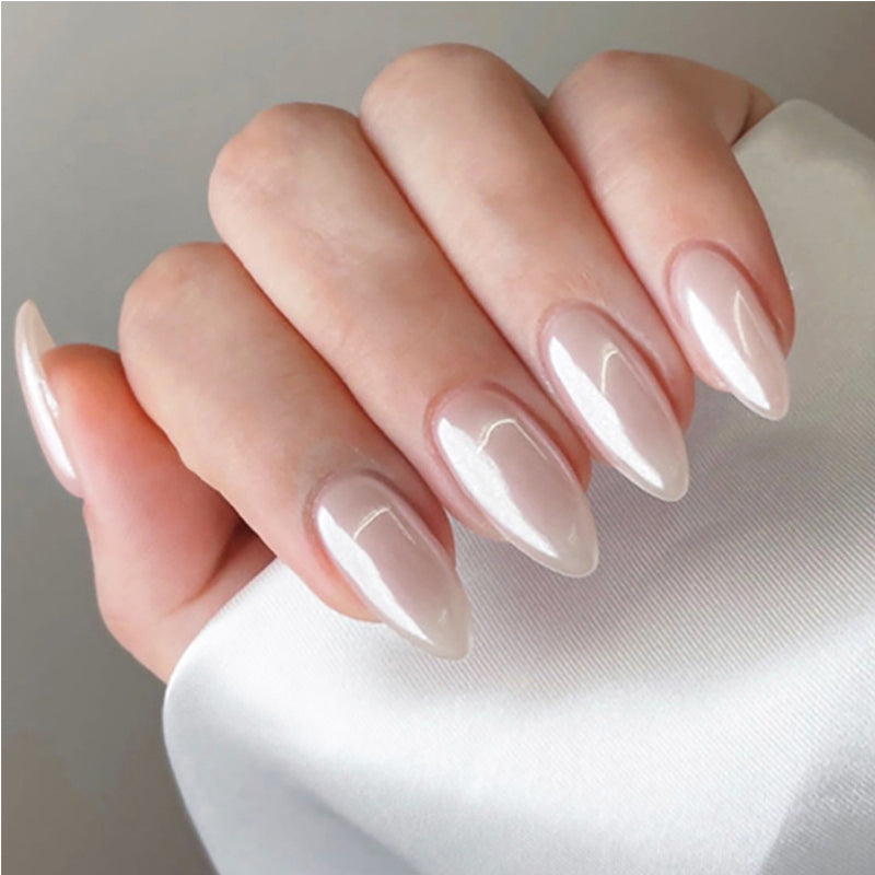 24pcs Aurora White Nails