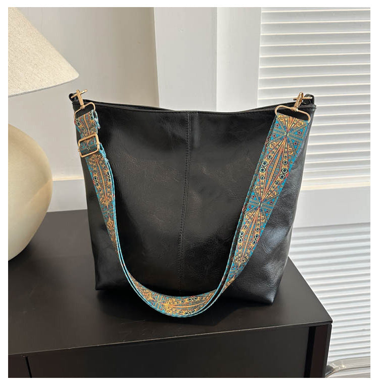 Ethnic Style Large Bucket Bag