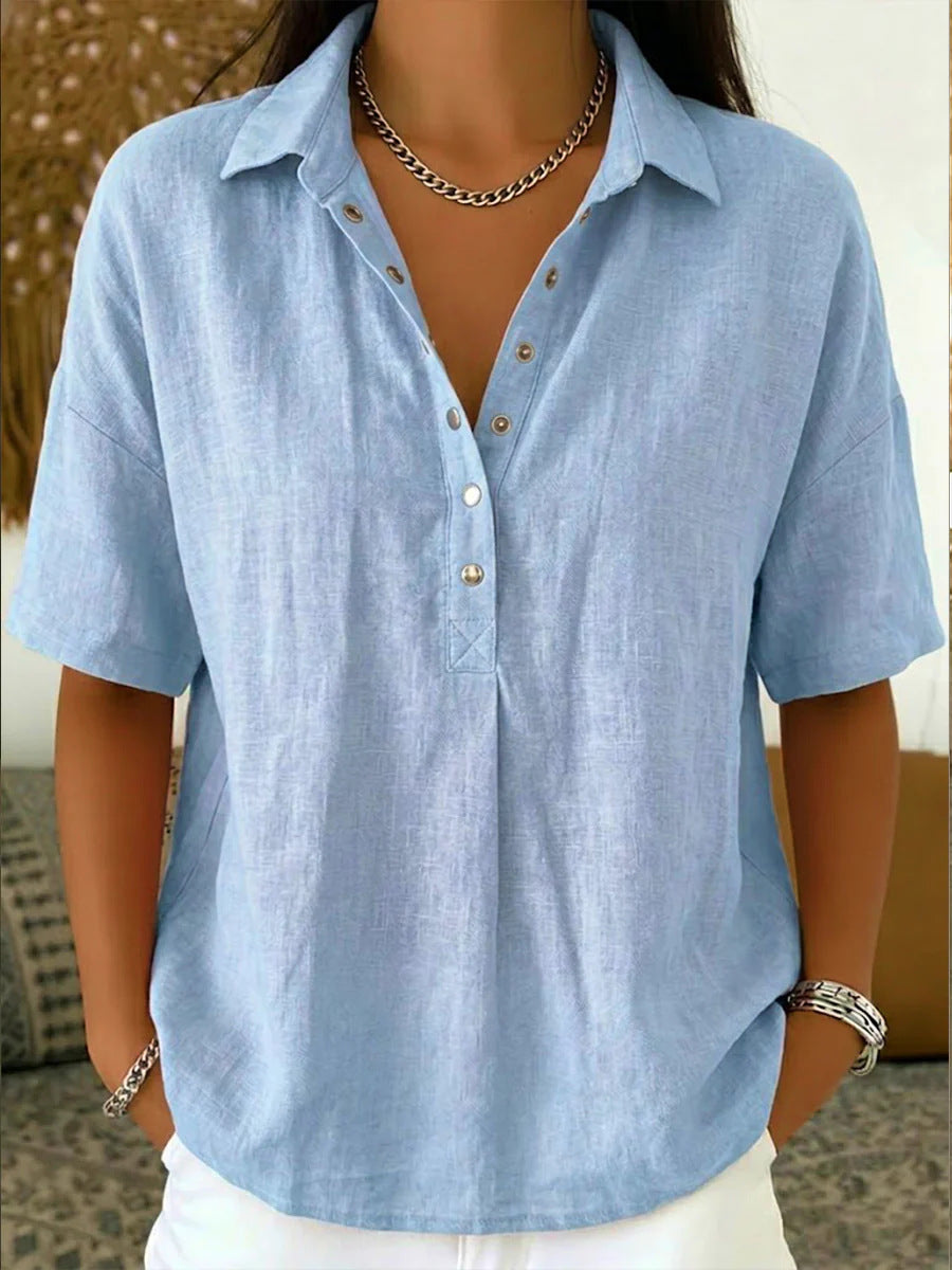 Classic Single-Breasted Lapel Shirt